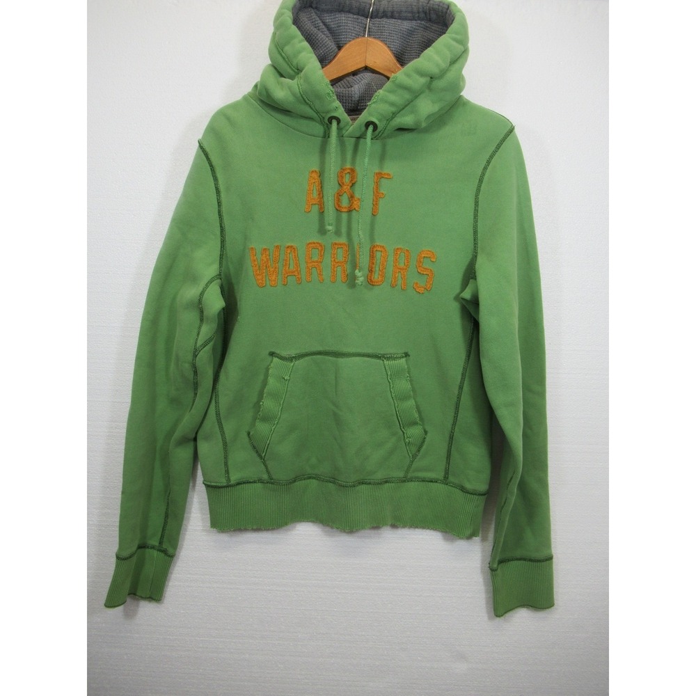 Vintage Y2K Abercrombie & Fitch Distressed Muscle Hoodie Men L Green Sweatshirt